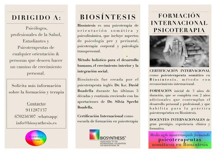 Biosíntesis Psicoterapia Somática información