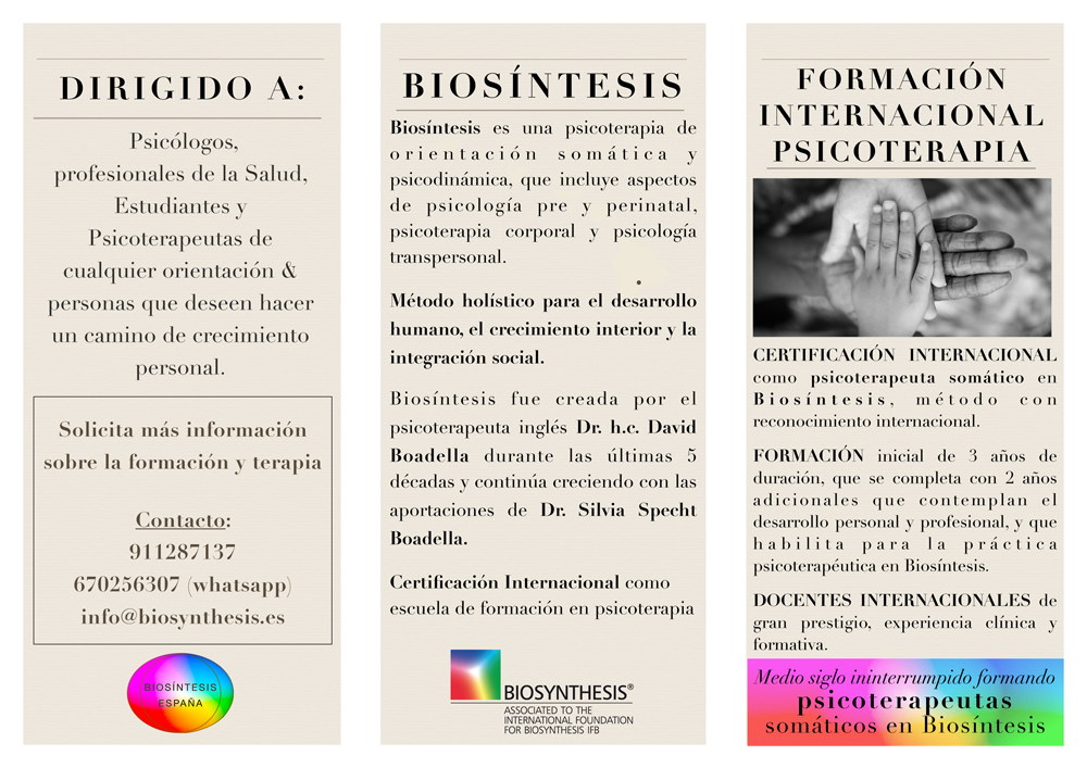 Biosíntesis Psicoterapia Somática información